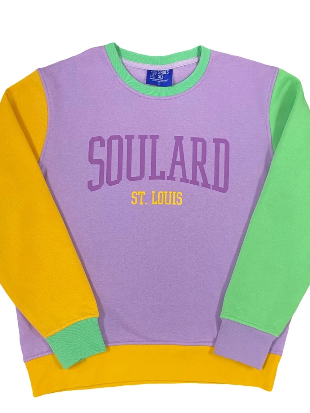 Series Six Color Block Sweatshirt Mardi Gras St. Louis